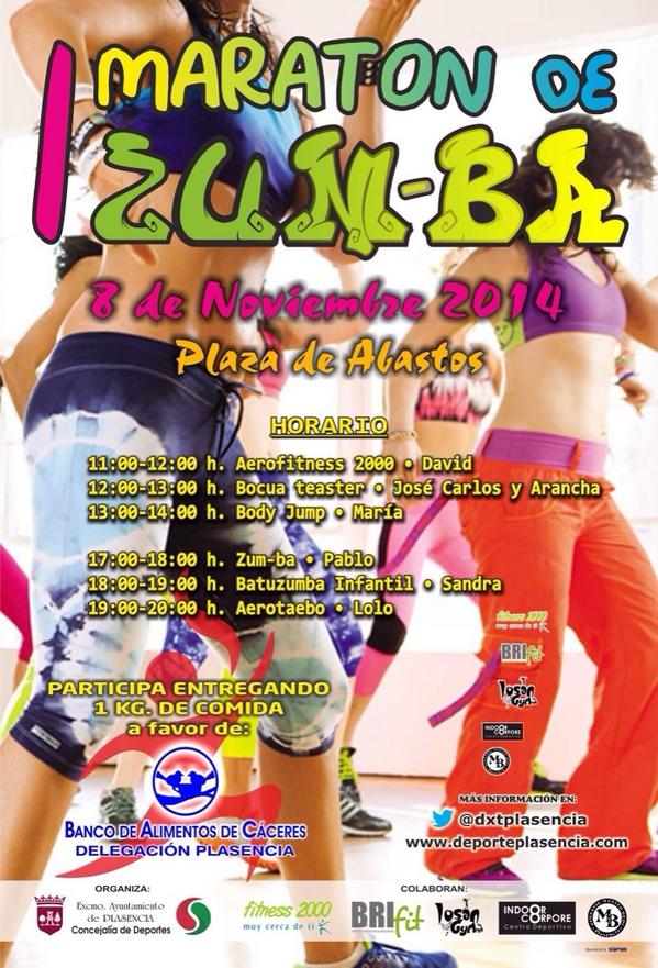 BebiBP's tweet photo. Mañana Zumba en la Plaza de Abastos de Plasencia con @Steban_dxT , participa tan sólo llevando 1kg de comida http://t.co/0r2UPrewc4