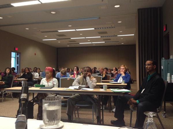 BSmutek's tweet photo. A view from the panel: "Equity in the Food System, Facing Race &amp; Poverty" #2014goodfood http://t.co/1QxG3qy2Ee