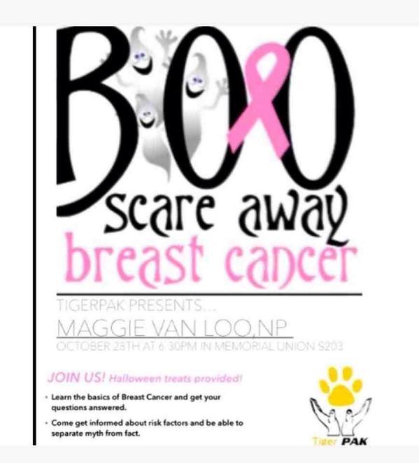 Babii_Feet's tweet photo. It's time to educate yourself and understand the facts of Breast Cancer! TONIGHT! Memorial S203. 6:30pm. @MUTigerPak http://t.co/wQyBMjdSDL
