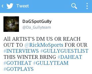 Da_Gullyteam's tweet photo. You Believe your music has got #DaHeat get on our #GullyGuestList for #Interviews #Gullyteam info >>> http://t.co/R2qBE3Mz4c