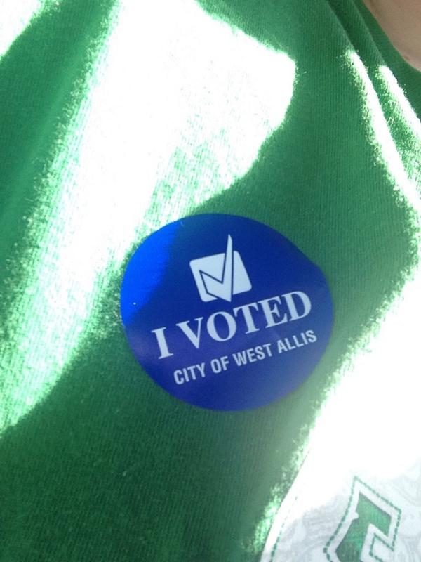 bigjimst's tweet photo. I voted today, let's just say I did not stand with #OneTermWalker.  #wiunion #wipolitics http://t.co/hoz6U1Y1MJ
