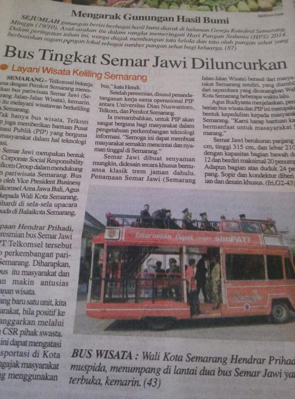 #BisWisataSemarang #SemarJawi Alhamdulillah bisa dinikmati masyarakat #Semarang Maturnuwun Bapak <a href="/hendrarprihadi/">Hendi (Hendrar P)</a>