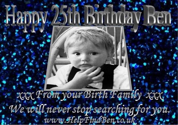 FindBenNeedham's tweet image. Happy 25TH Birthday Ben where ever you are. We will NEVER GIVE UP !! You need to know WHO YOU ARE! #helpfindben