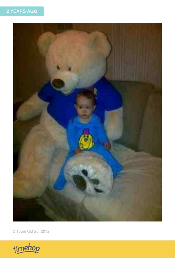 GDavieMacLean's tweet photo. This is the amazing 5ft teddy (yes, same height as me!) that we won at the 'Love Oliver' Ceilidh exactly 2 years ... http://t.co/5bBUCES624