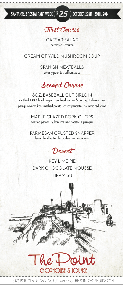 santacruzdining's tweet photo. #SCRW14 Restaurant Showcase: #ThePointChophouse
More Information - http://t.co/yHf1V0UhBA http://t.co/XKAKibVsjA