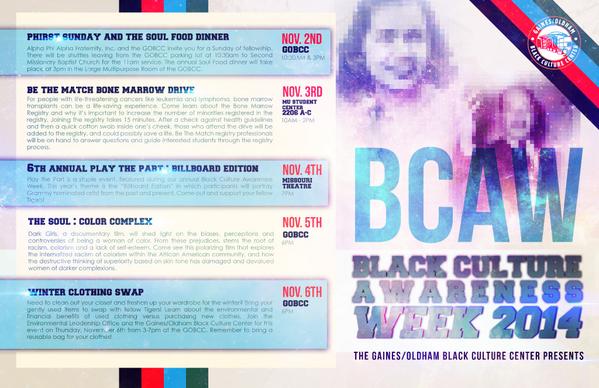 GOBCC's tweet photo. The @GOBCC Presents:

Black Culture Awareness Week 2014

#BCAW2014 http://t.co/l2Hh6AV6XE