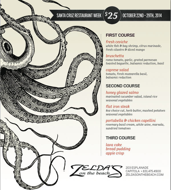 santacruzdining's tweet photo. #SCRW14 Restaurant Showcase: @ZeldasCapitola 
More Information - http://t.co/81UplV6FC2 http://t.co/bDOimWXMkK