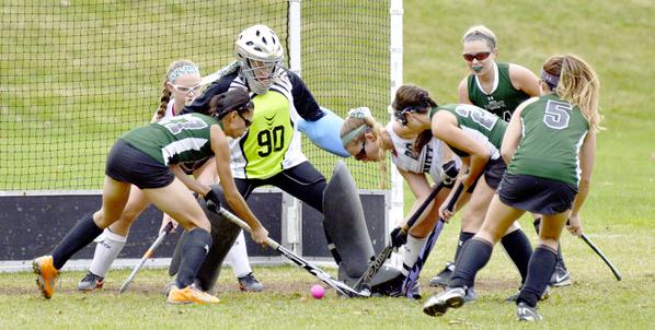 Jpell915's tweet photo. Here's an image from today's #SpruceMountain vs. #Leavitt #fieldhockey game. More with the story soon! http://t.co/tFlm4B6RMY