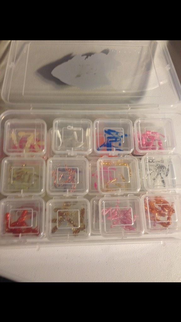 jandscustomjigs's tweet photo. Custom pro-packs we made for the @ThorneBros show. #jandscustomjigs #GoJo #VersaMite #IceMite #IceMiteJr #FatWax http://t.co/y9y2JB7IZb