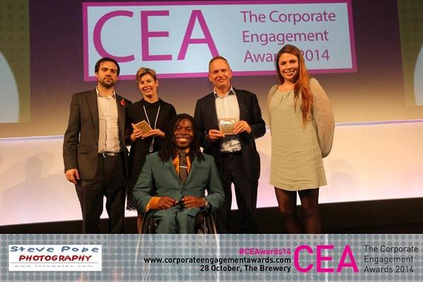 O2OurBlueprint's tweet image. Well done #O2Recycle &amp;amp; @HopeandGloryPR - lots of recognition for #UpCycle at the #CEAwards14 @simonfgmiller #Recycle