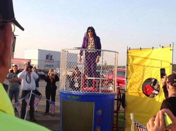 MIRogerC's tweet photo. My Halloween costume still wet from @MISpeedway #PM400 dunk tank! Now, what to wear??? http://t.co/DMZLCa6PcP