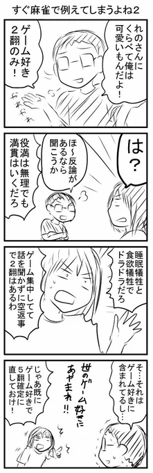 眠くて描けなかった麻雀分からないと意味不明な会話の続き 