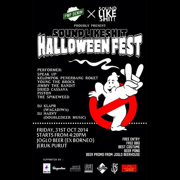 KulturID's tweet photo. @SLS_music Halloween Fest: @speakupjakarta, @penerbangroket, @YoungdeBrock, @driedcassava, @derupiston - 31 Oct 2014 http://t.co/Ynbr82Z6iA