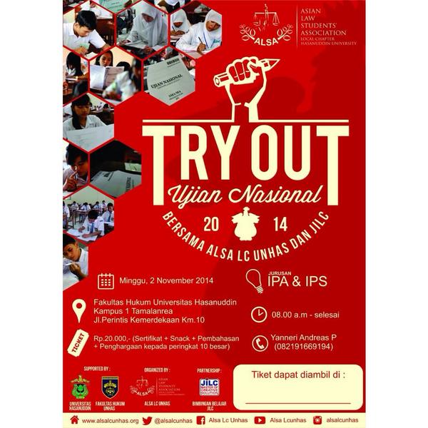 TRY OUT UJIAN NASIONAL ALSA LC UNHAS 2014
