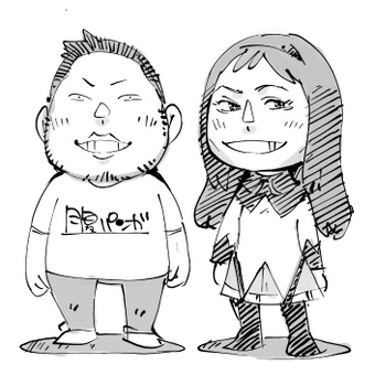 お絵かき:CさんとTさん 