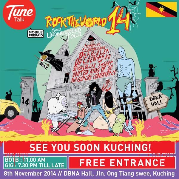 We have all the bands you'll need in Sarawak! See ya soon! #RTW14 #GoesUndergroundTour #tunetalk