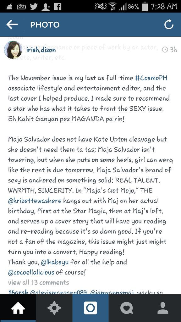 Gee_Rae's tweet image. I love the caption .. 😍😍😍
 
#MajaSalvador #CosmoPH