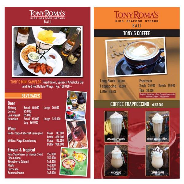 beachwalk_bali on Twitter: "New menu from Tony Roma's at ...