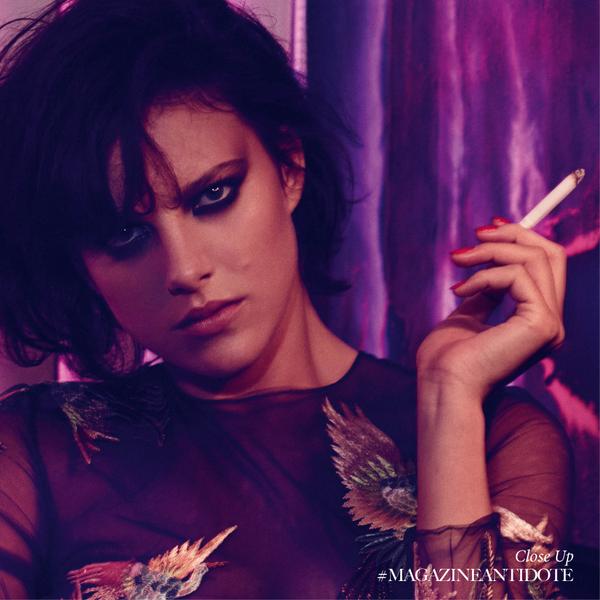 Mag_Antidote's tweet photo. #CLOSEUP @elizacummings91: smoky eyes and cigarette for a film noir heroine. In "The #NightIssue" http://t.co/fUWz5uGEip