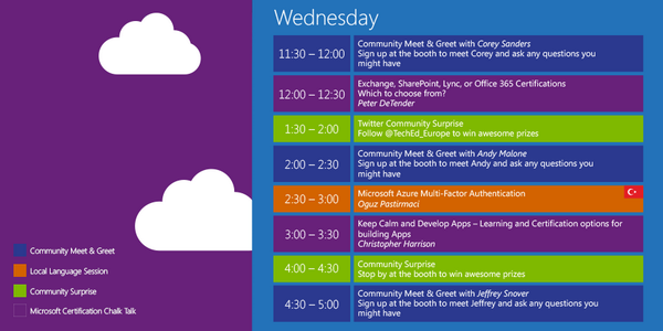 teched_europe's tweet photo. Heading to the Tech Expo? Check out today’s agenda for the #TEE14 IT Community Experts booth! #TEE14Community http://t.co/gS4UM3iiRR