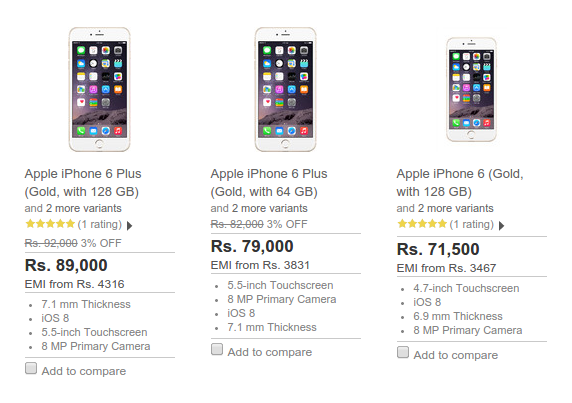 Fliphotdeals India Apple Iphone 6 Plus Gold 128gb And 64gb Are In Stock On Flipkart But Look At The Price Http T Co Qeut0tqoxr Http T Co Jiceb2zjxn