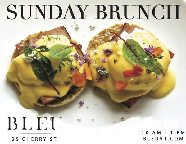 bleuvt's tweet photo. B is Bleu Brunch! Sundays 10am - 1pm with eggs Benedict menu and a full bar! http://t.co/uhaQR1hoTq