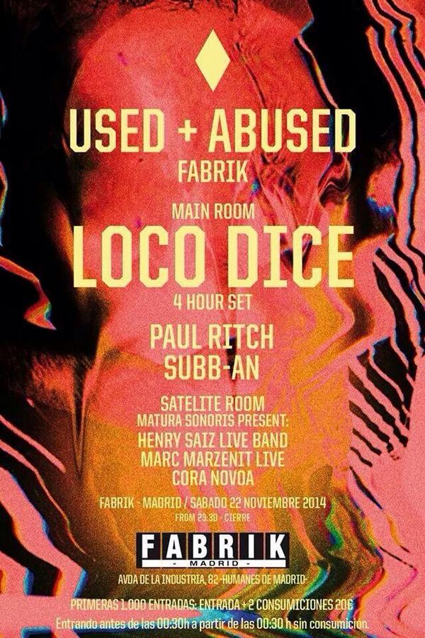 RRPPadriandiaz's tweet photo. Ya tenemos #CARTELAZO para el dia 22 de Noviembre en #Fabrik
no te lo puedes perder
Loco Dice! 4 horas!
25€
687304549 http://t.co/gtnkurYLP5