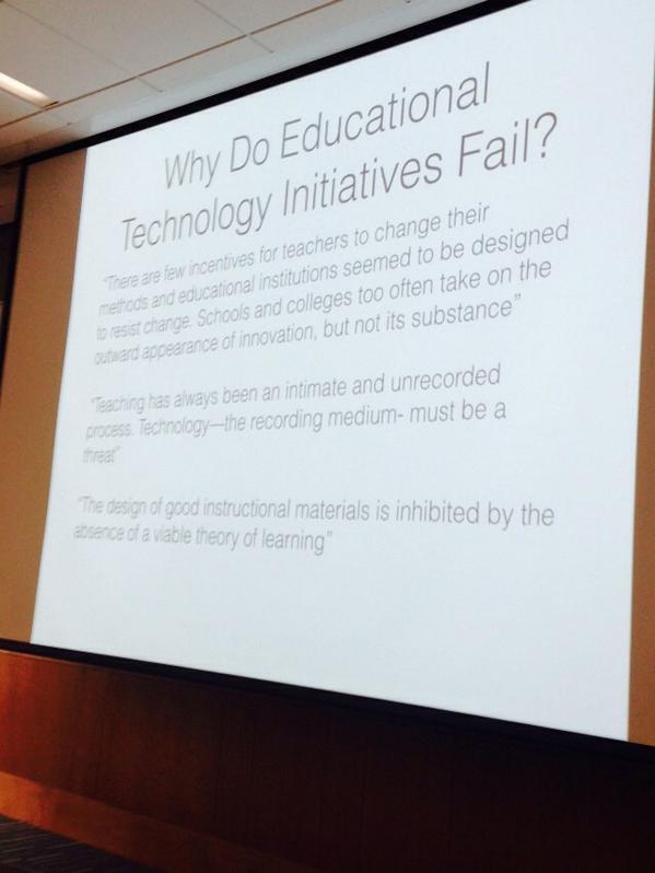 echo360's tweet photo. Why do educational technology initiatives fail? #edtech #2014ALC http://t.co/QjSiJF79cC