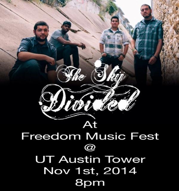 TheSkyDivided's tweet photo. ATX!! We are performing this Saturday on campus at UT, in front of the tower! http://t.co/rnlsooUbom
