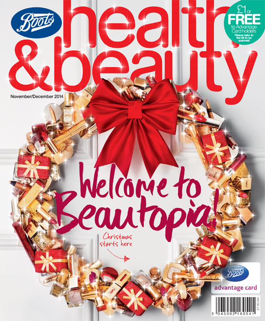 I made this wreath for the Boots Health &amp; Beauty Christmas front cover. It's out today! #setdesign #Christmas