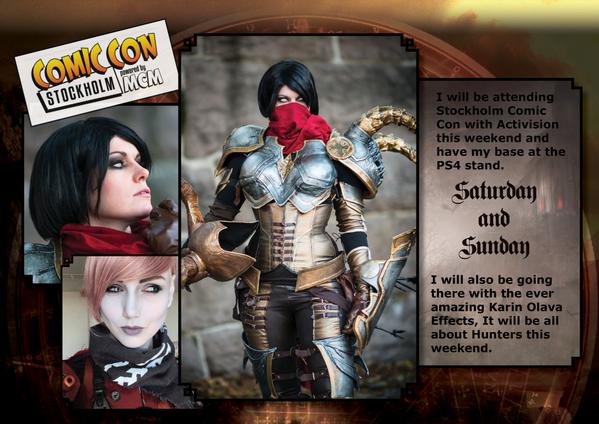 christinaerring's tweet photo. All kinds of Hunters at @ComicCon_Sthlm together with @KarinOlava #demonHUnter #Diablo #AwokenHunter #Destiny http://t.co/UIWWqPFKc3