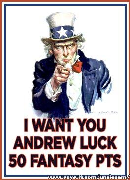 Tomzilla20's tweet image. #FantasyFootball Come on Andrew, it's your turn to throw for 500 yards. #needluck