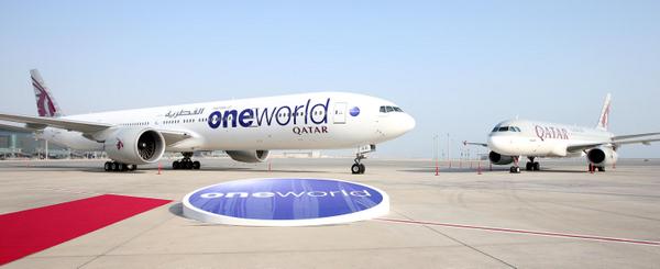 qatarairways's tweet photo. #QatarAirways celebrates its first year with @traveloneworld. #oneworldQatar http://t.co/H3OFPbhLPb