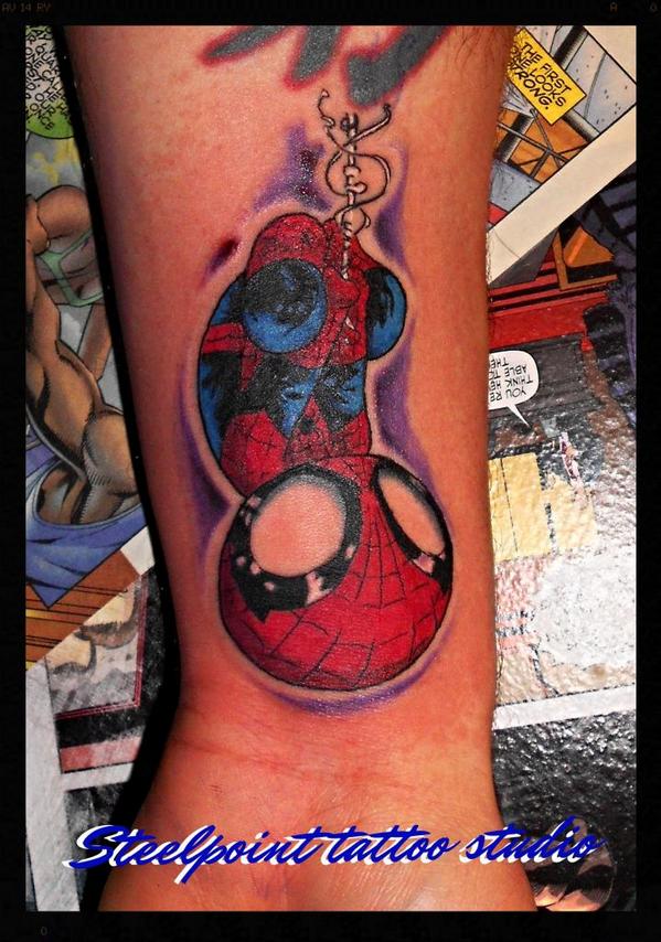 Steelpoint's tweet photo. This cute comic book inspired super hero called spider man is just soooo awesomeee. what a nice fun tattoo!
#TeamSteel https://t.co/KEa1umoDEg