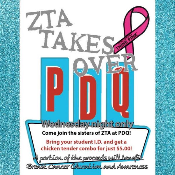 LRZTA's tweet image. Come join the sisters of Zeta Tau Alpha tonight at PDQ!!