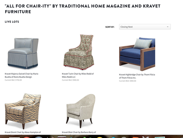 volunTEENnation's tweet photo. Go BID! #TH25 @TraditionalHome's"All for CHAIR-ity"auction #TH25 @charitybuzz-https://t.co/9DMgtAcXSP Thanks @Kravet http://t.co/yPEvQsmjp5