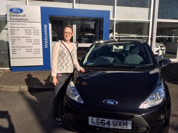 Dees_Ford's tweet image. Miss Humber collects her brand new #64plate Ford Ka from sales associate Sarah