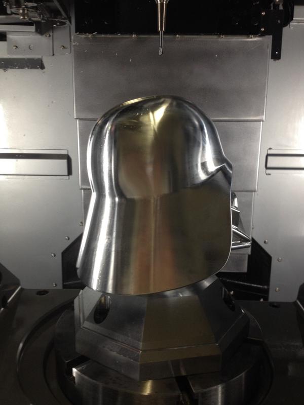 Adsk_adv_mfg's tweet photo. Take a look at this Darth Vader helmet, just machined in France on a Hurco machine. Join the Dark Side of the Force! http://t.co/8PpXTjsZEx
