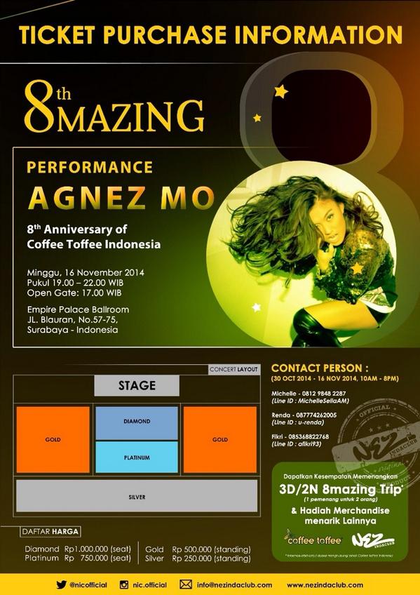 the_agnation's tweet photo. Bagi kalian yang mau beli tiket, bisa beli di @NICofficial #8Mazing http://t.co/ICRBjs4a35