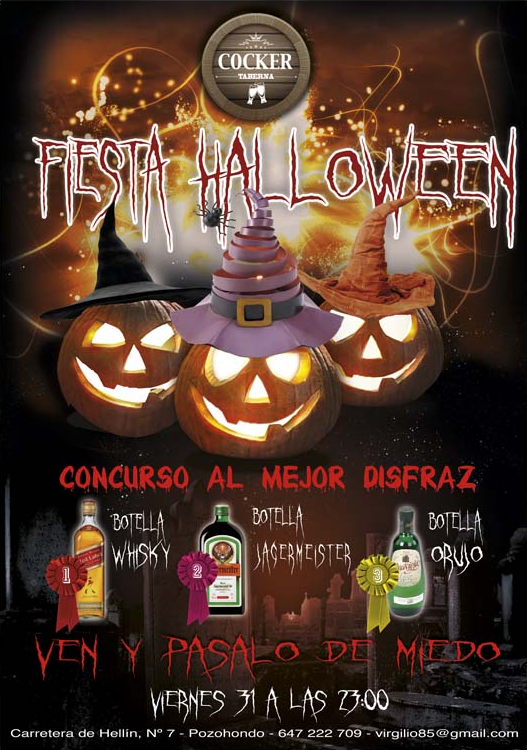 Taberna_Cocker's tweet image. Fiesta Hallowen en Taberna Cocker.
Concurso al mejor disfraz.
No te lo pierdas, lo pasarás de MIEDO!!