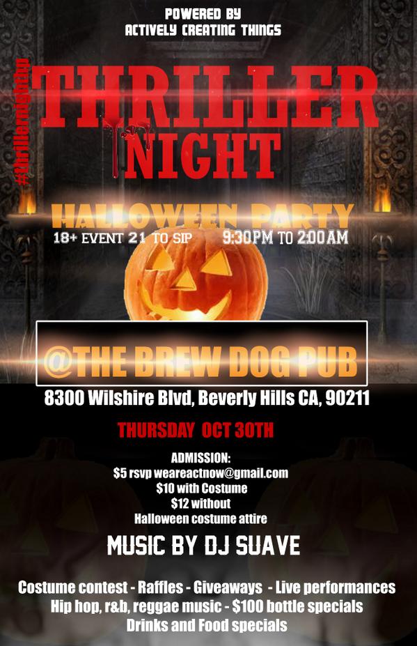 WeAreACTnow's tweet photo. Tomorrow night October 30 The Brew dog pub in Beverly Hills. “Thriller Night” Halloween Party http://t.co/VBIG5OuA7F http://t.co/euWchgwYoN