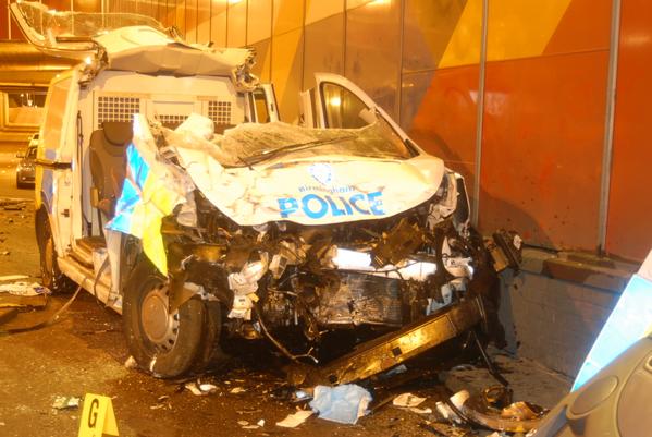 WMPolice's tweet image. This was the shocking aftermath of a collision that left an officer 'lucky to be alive'  More: ow.ly/DwIxU