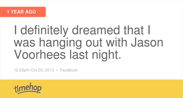maliciousliesx's tweet photo. I definitely forgot all about this. I wonder if we were playing checkers lol #timehop #jasonvoorhees #31daysofhal... http://t.co/LqTPYm66Dq
