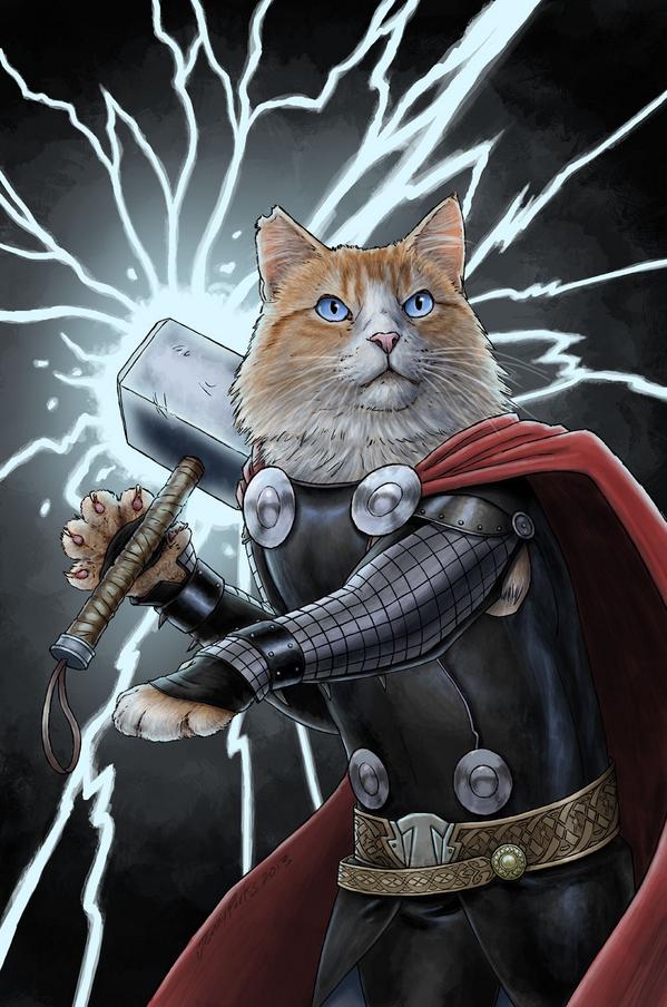 Marvel's tweet image. At Marvel, we take #NationalCatDay VERY seriously.