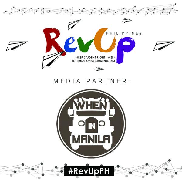 #RevUpPH <a href="/WhenInManila/">WhenInManila.com</a> is one of the media partners of REV UP Philippines!  via <a href="/NUSPhilippines/">NUSP</a>