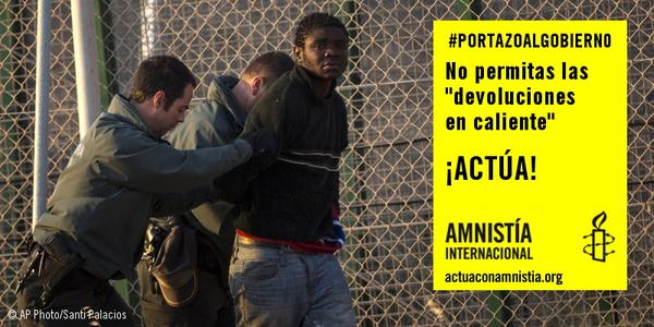 amnistiaespana's tweet photo. No permitas las "devoluciones en caliente" Firma en 
http://t.co/1ZdmabmLAE y RT" #PORTAZOALGOBIERNO http://t.co/tDLBD9X4ao