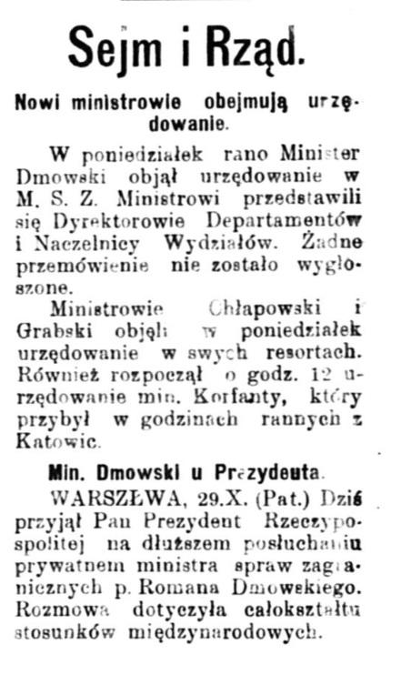 DmowskiRoman's tweet photo. 29X Minister Dmowski objął urzędowanie w M.S.Z. (1923) http://t.co/Iin100yn19