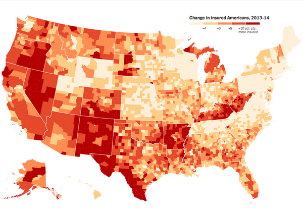 UpshotNYT's tweet photo. What impact has Obamacare had? An answer emerges in new data. http://t.co/rCvNUsFu5U http://t.co/lAbJAUjniT