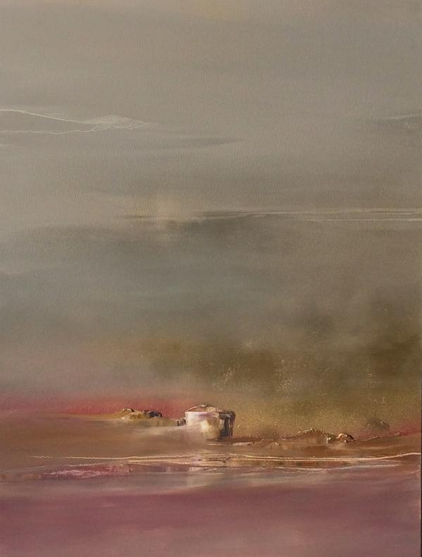 Golden Horizon 42"x30" Mixed media on canvas