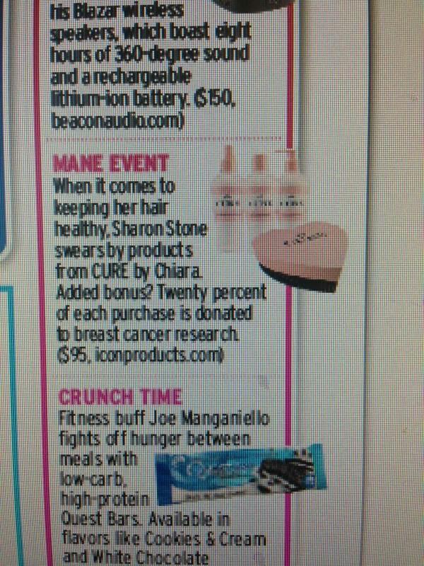 ICONProduct's tweet photo. @sharonstone swears by CURE by Chiara to keep her hair healthy. @Life_and_Style #CureForACause http://t.co/o60rzcqjQc